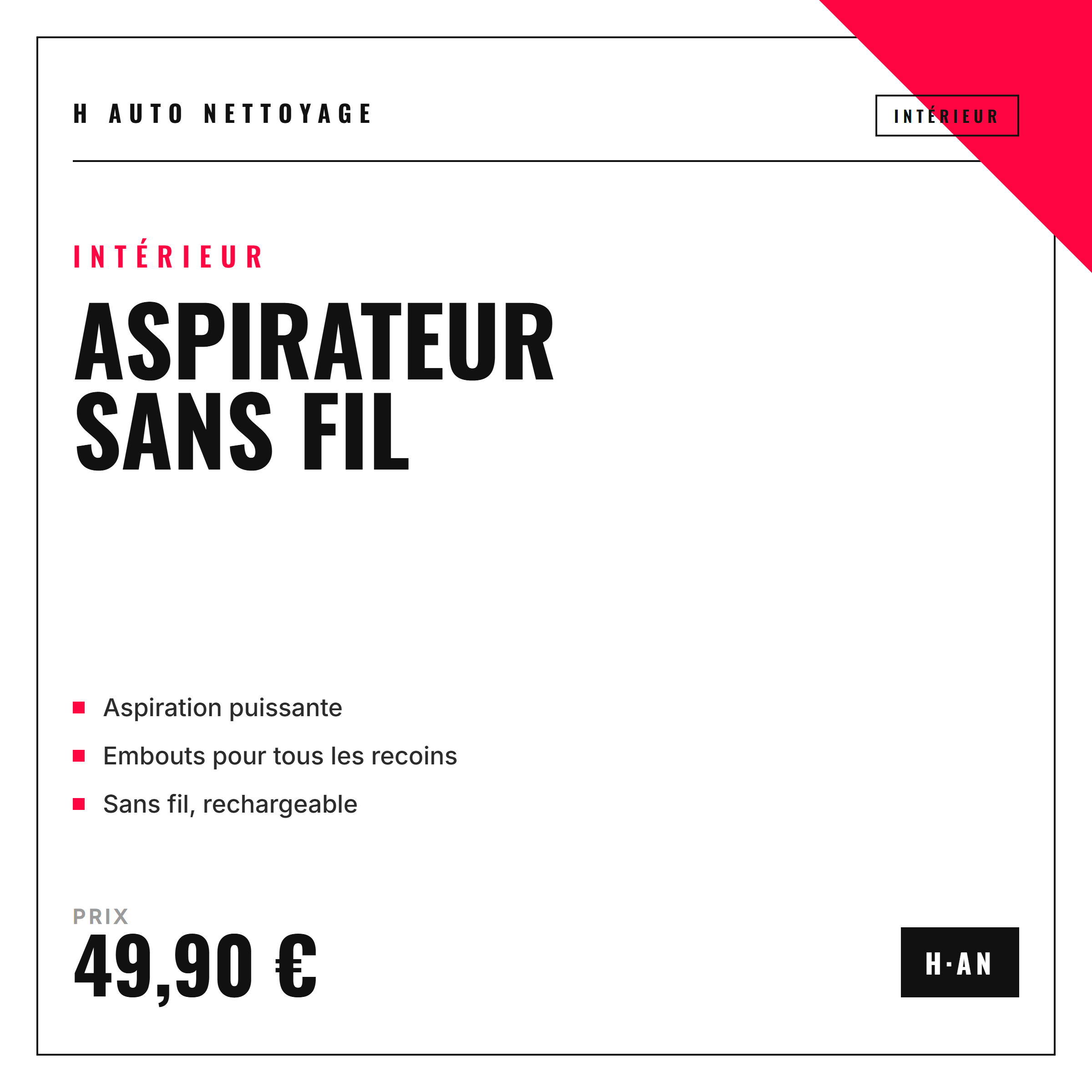Aspirateur voiture sans fil – l'habitacle nickel en quelques minutes