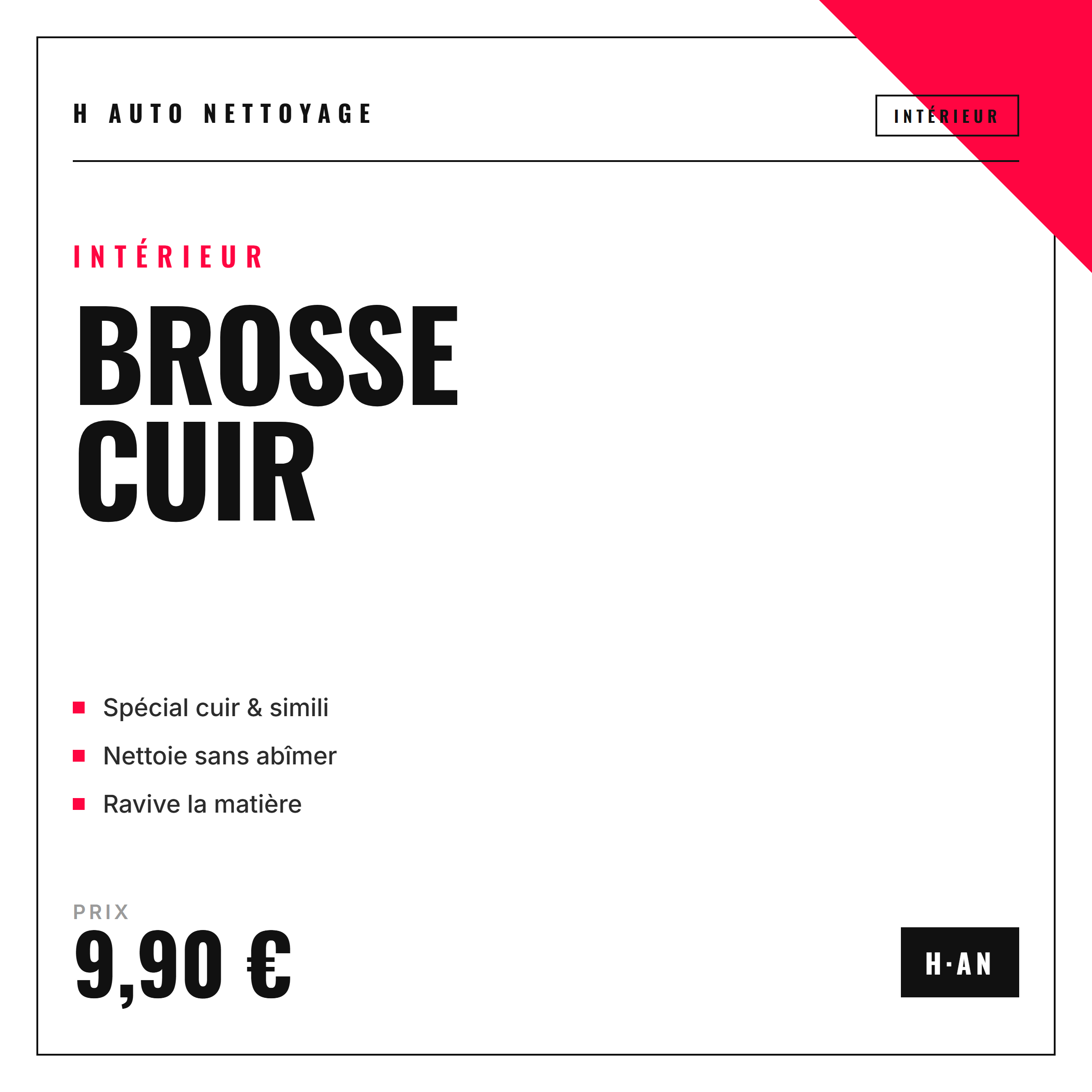 BROSSE CUIR — H AUTO NETTOYAGE