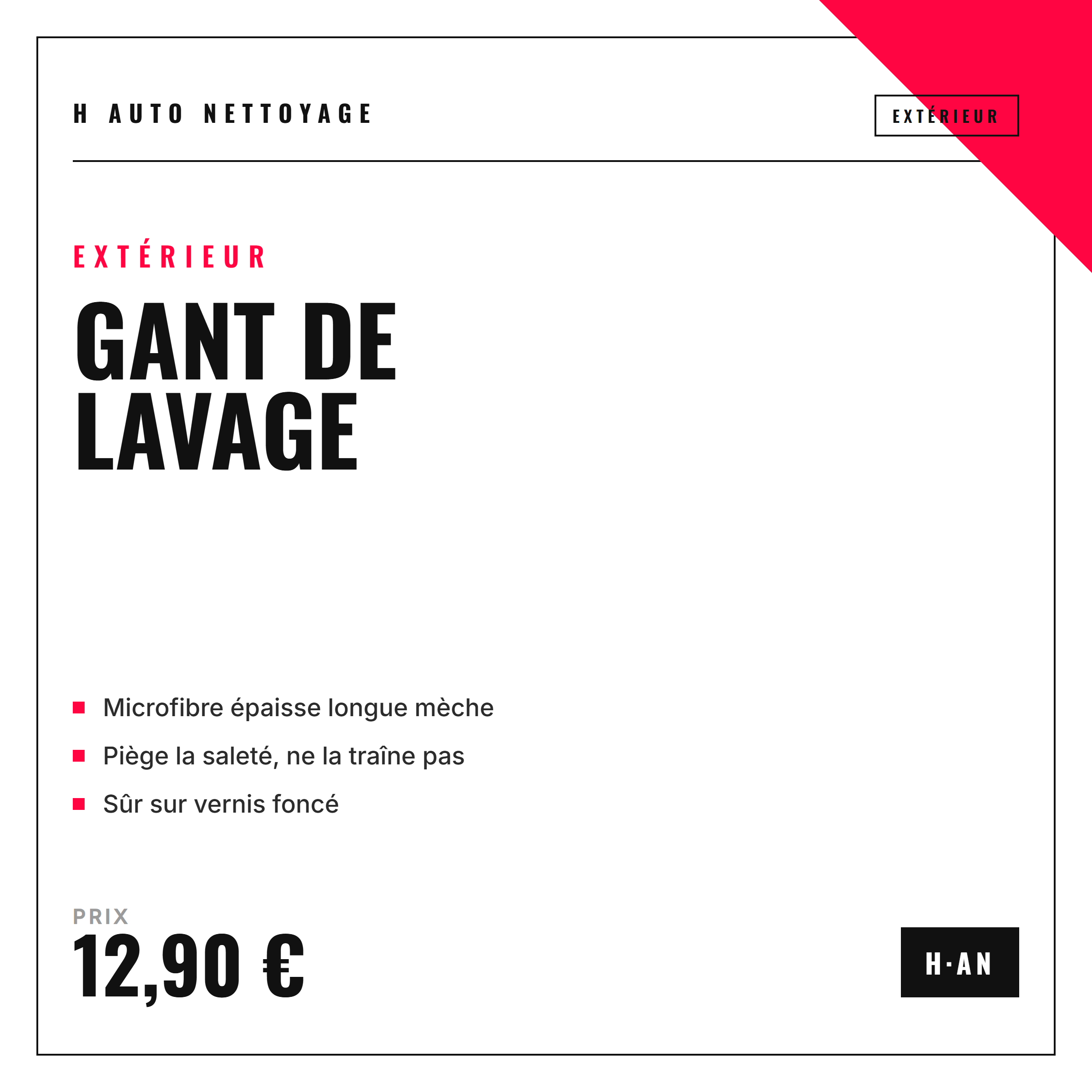Gant de lavage microfibre – lave sans rayer, retient la saleté