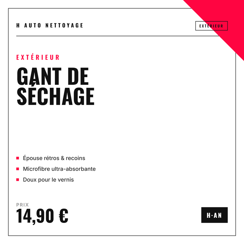 Gant de séchage microfibre – sèche les recoins sans plier de serviette