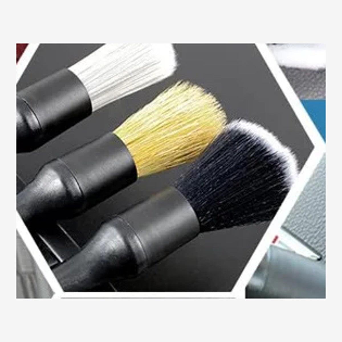 Kit de brosses de detailing auto, poils doux et fermes