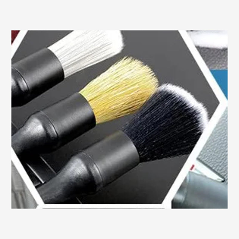 Kit de brosses de detailing auto, poils doux et fermes