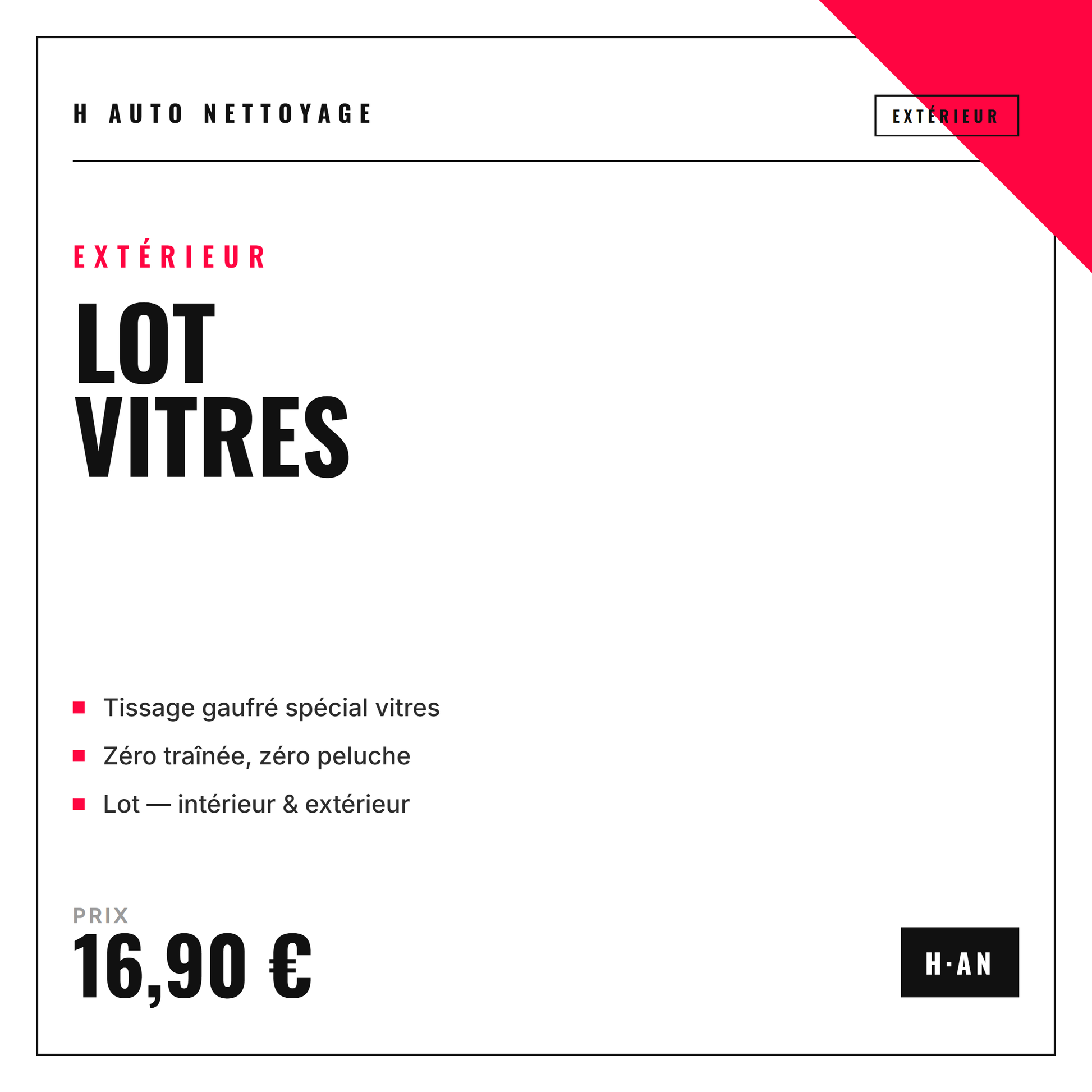 Lot de microfibres vitres gaufrées – zéro traînée, zéro peluche