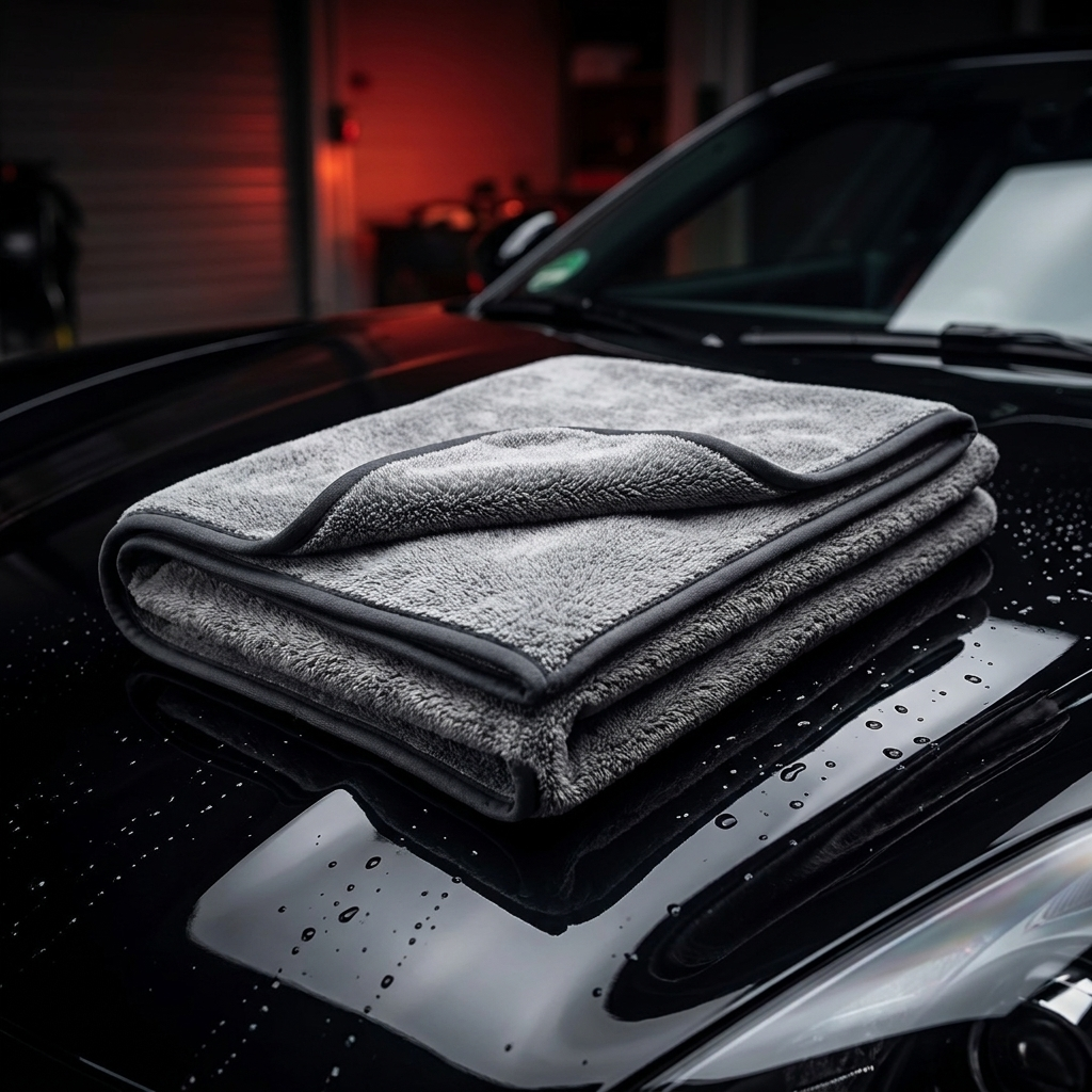 Microfibre de séchage premium en situation - H AUTO NETTOYAGE