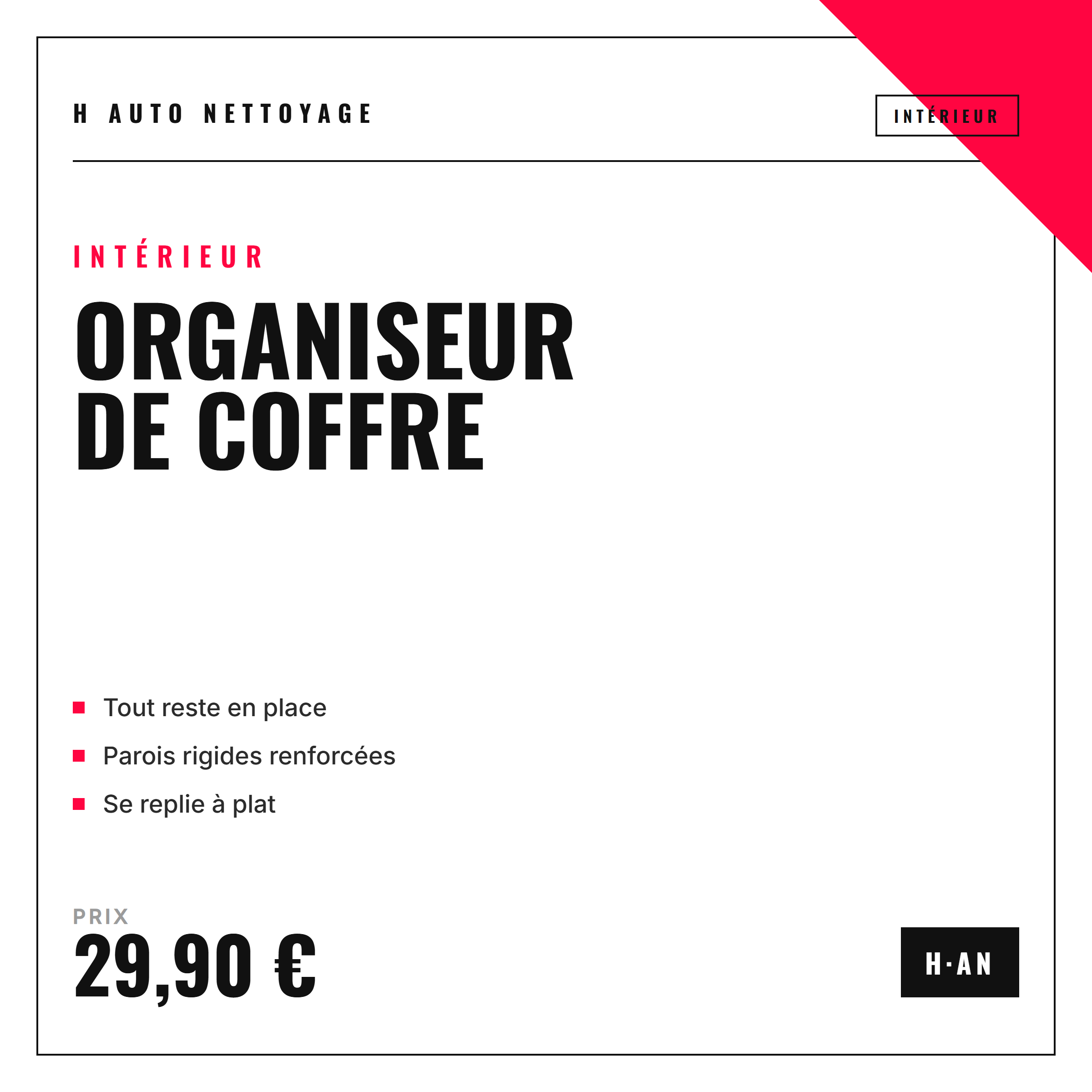 Organisateur de coffre pliable – fini le coffre qui part dans tous les sens
