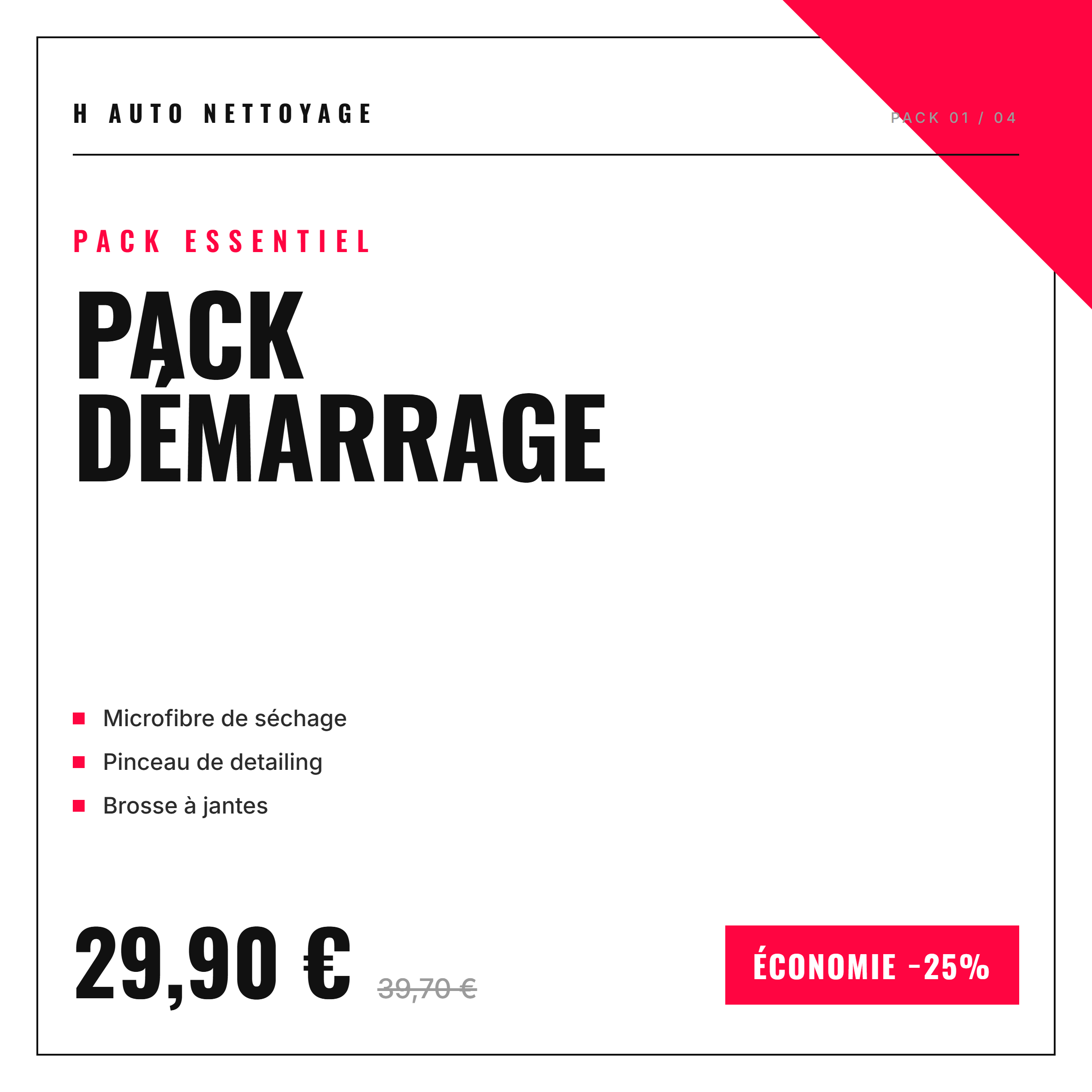 Pack Démarrage – kit essentiel nettoyage auto