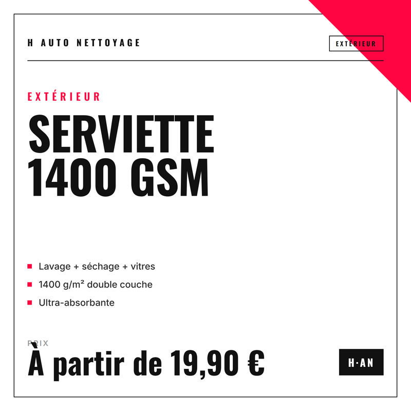SERVIETTE 1400 GSM — H AUTO NETTOYAGE