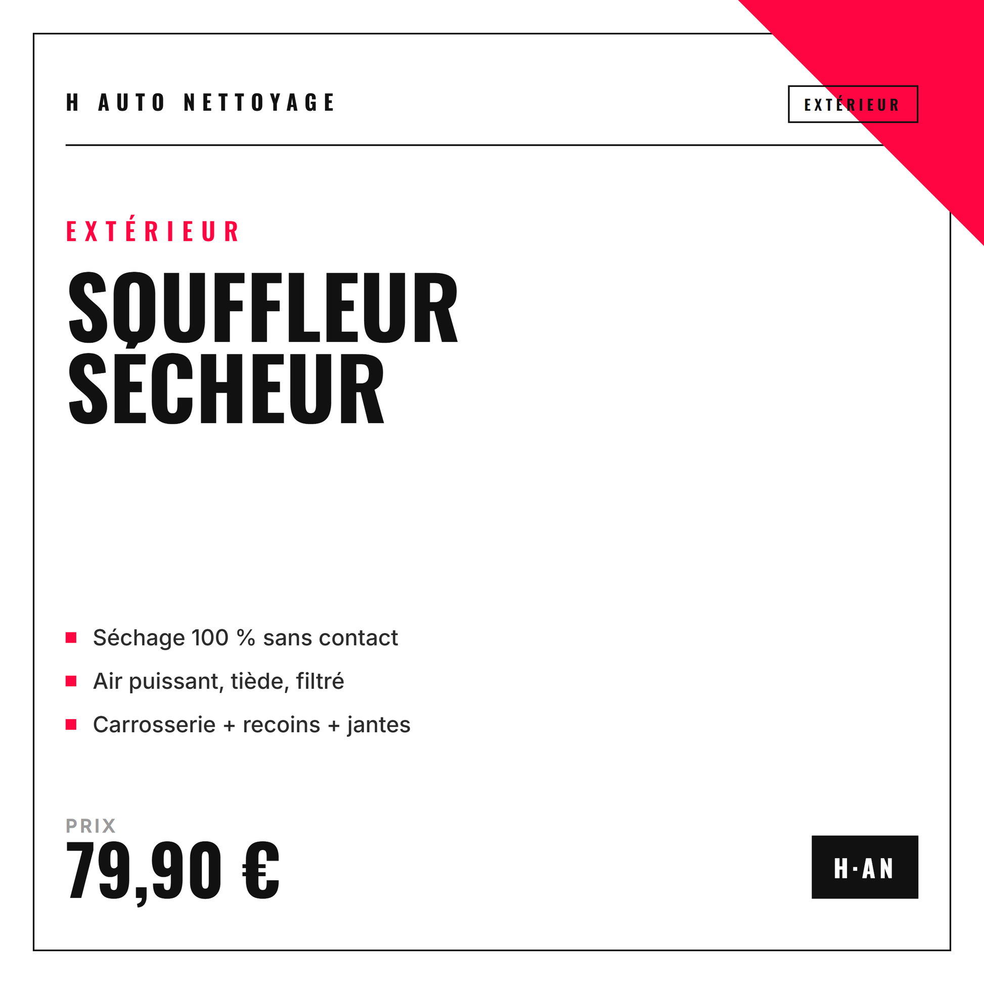 Souffleur sécheur voiture – séchage sans contact, zéro rayure