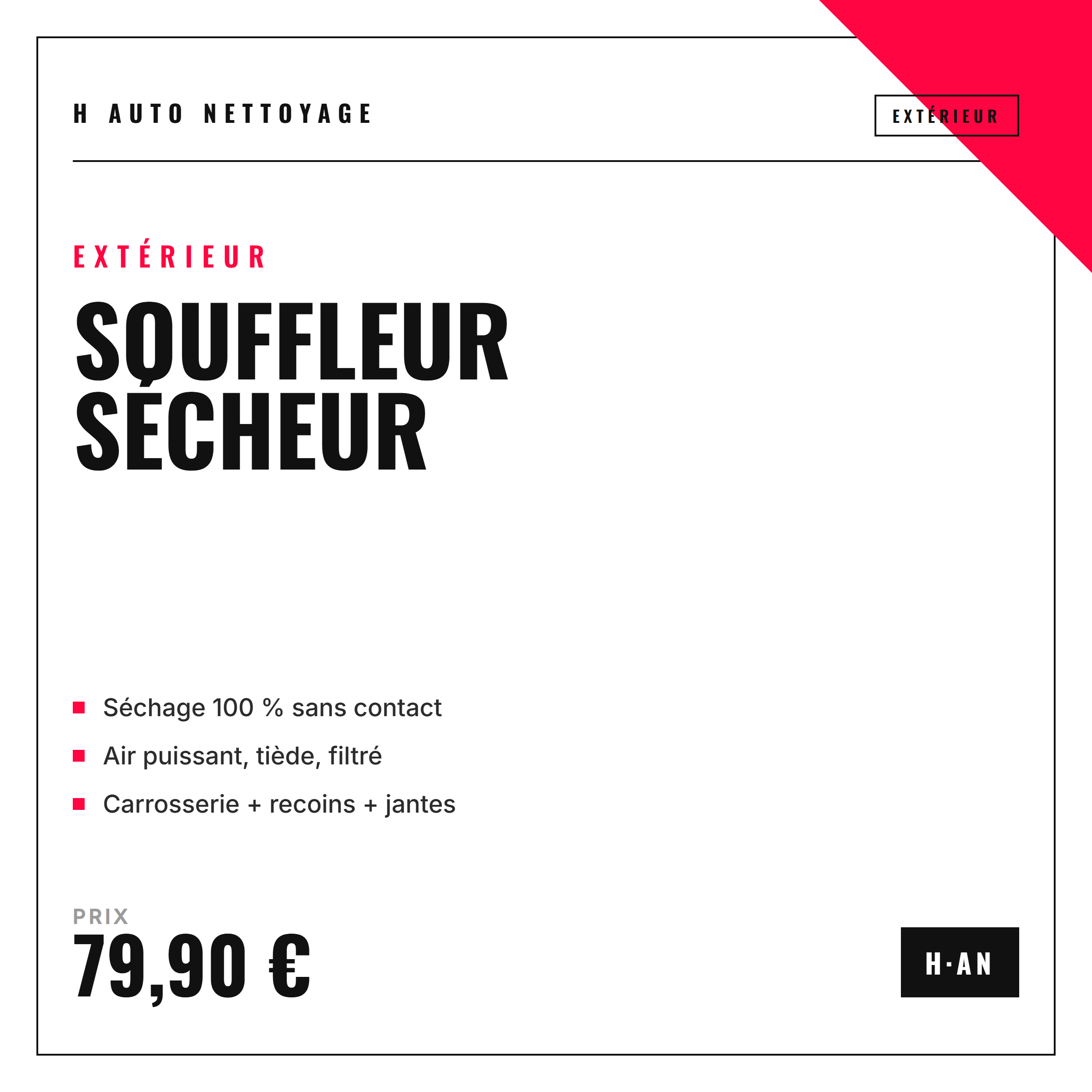 Souffleur sécheur voiture – séchage sans contact, zéro rayure